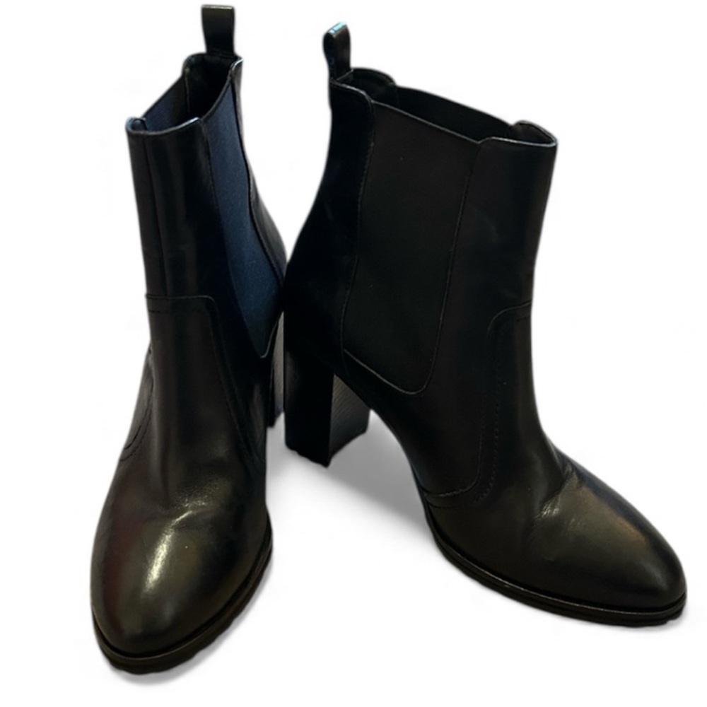 Seychelles Hustle Platform Chelsie Black Pull On Heeled Boots Womens size 9 - Picture 2 of 11